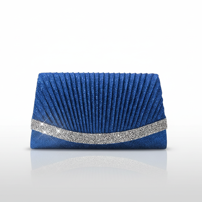 Glittering Trim Clutch Evening Bag