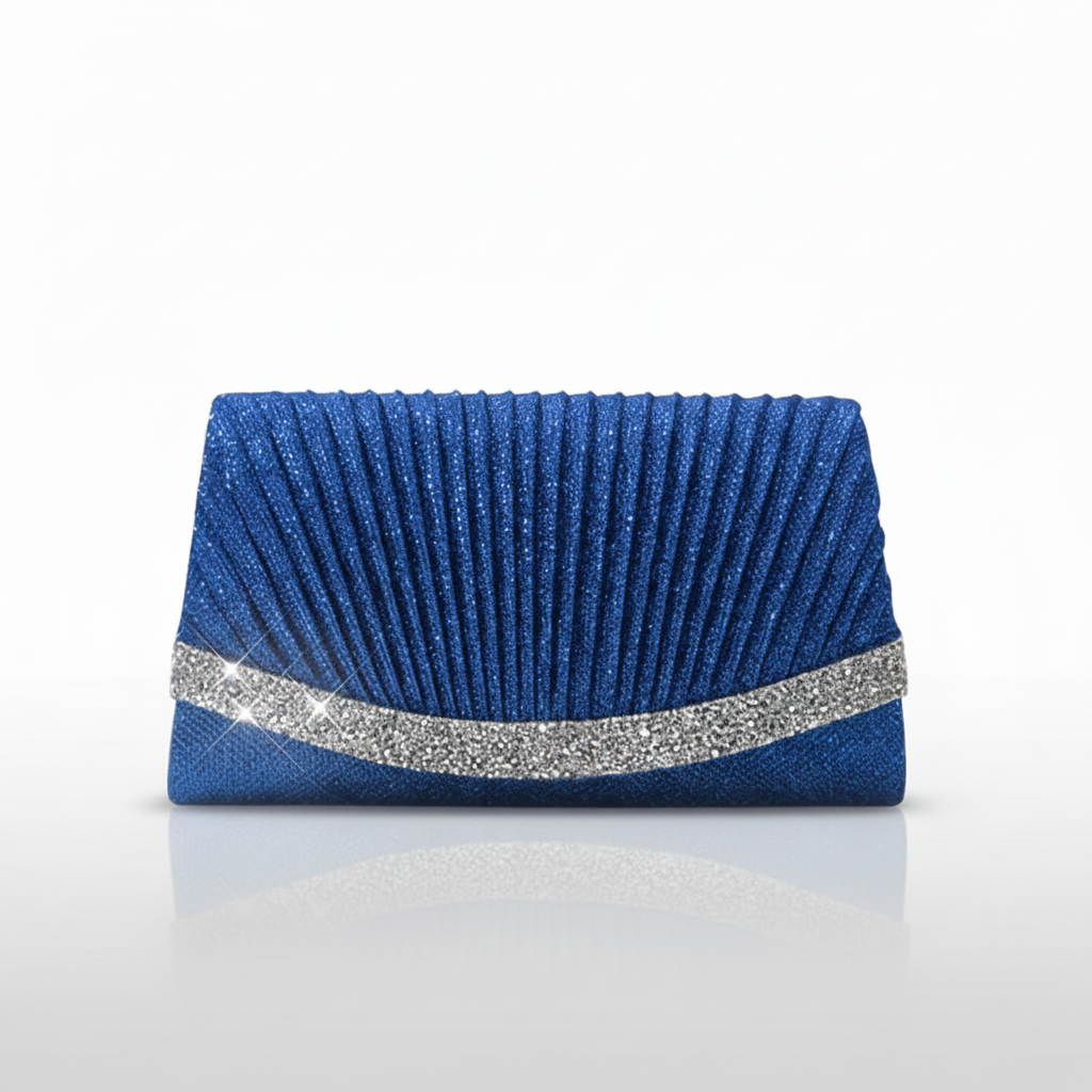 Glittering Trim Clutch Evening Bag