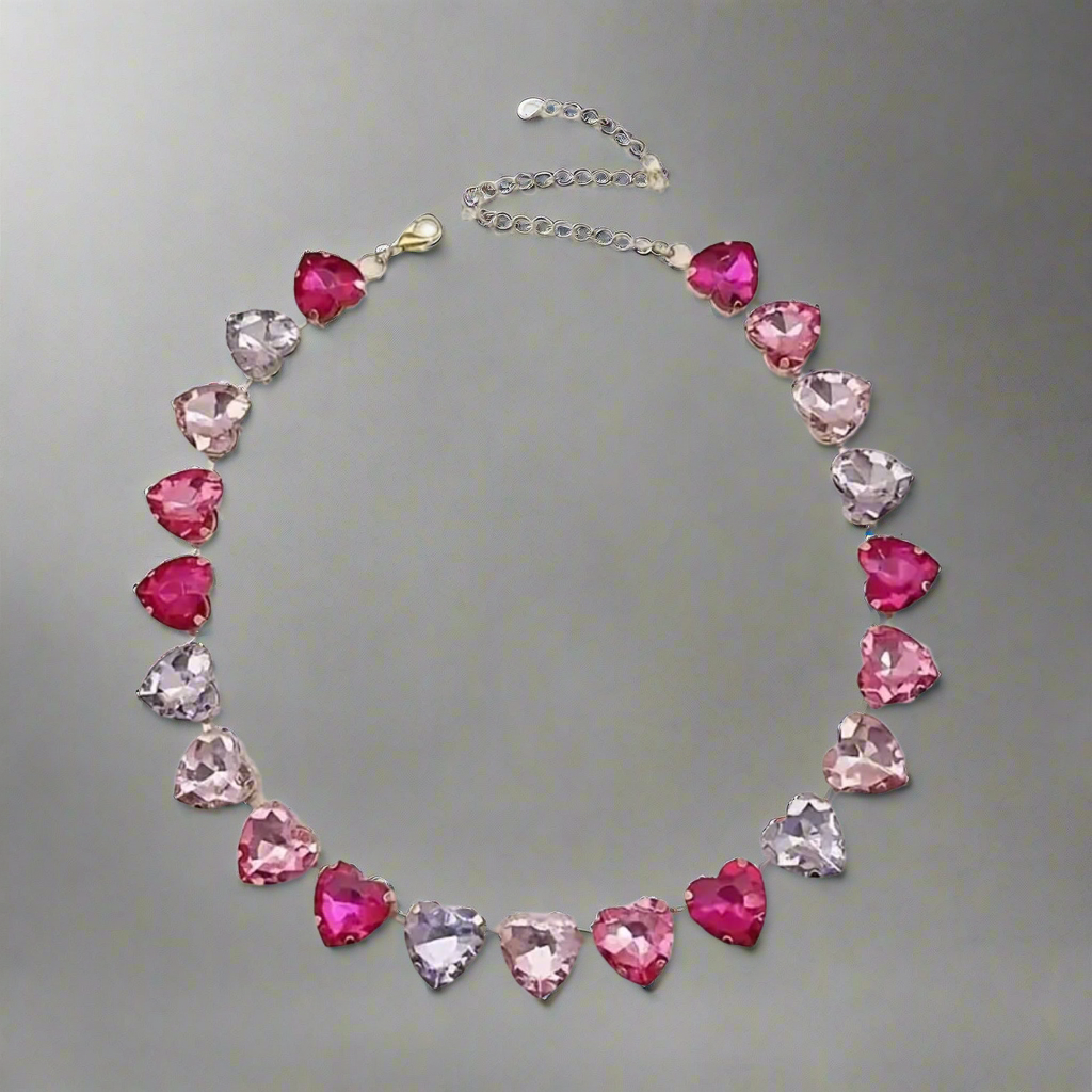 Crystal Hearts Necklace