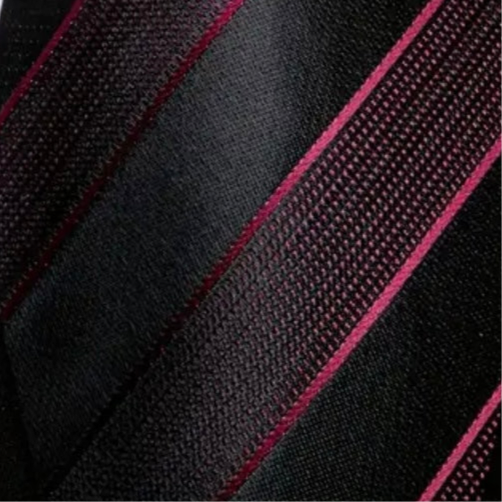 Pink Rose Red Black Stripe Necktie Set