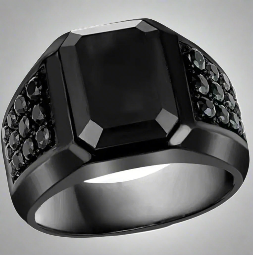 Black Zirconia Statement Ring