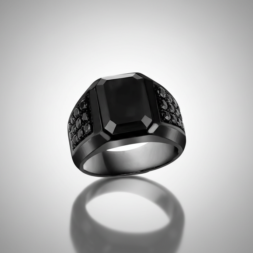 Black Zirconia Statement Ring