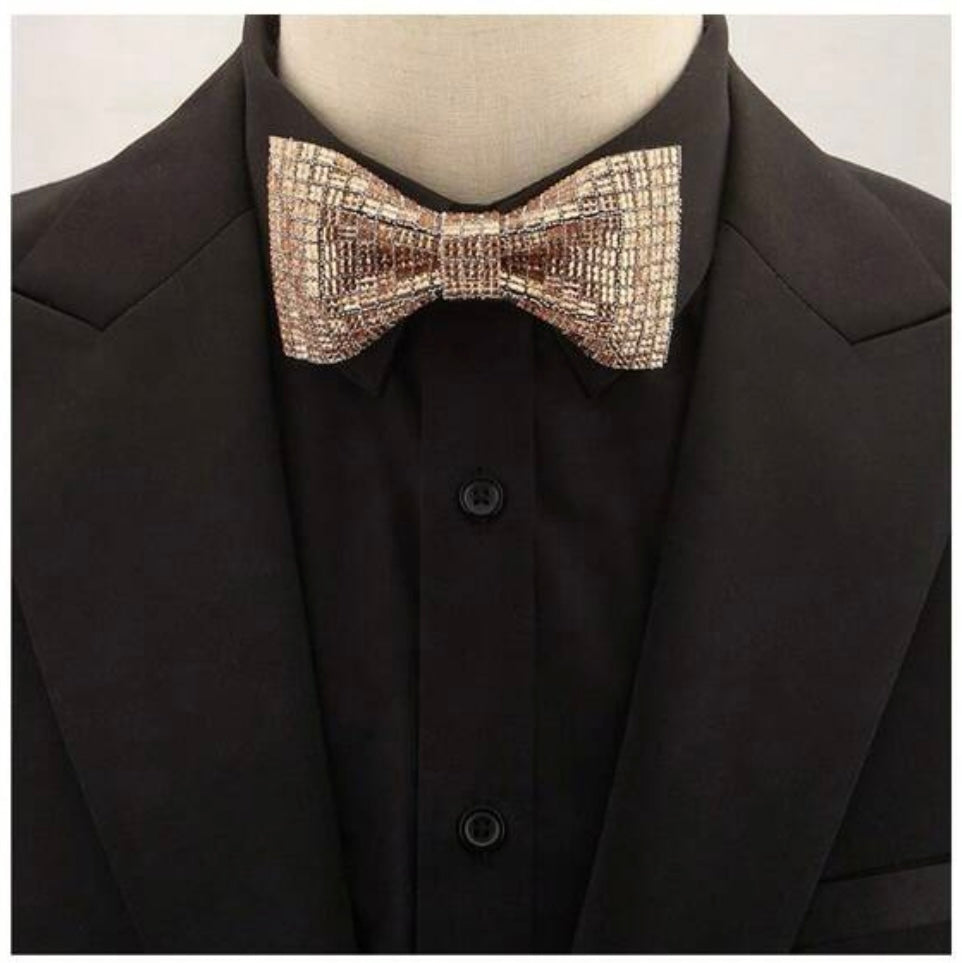 Champagne Beaded Bowtie