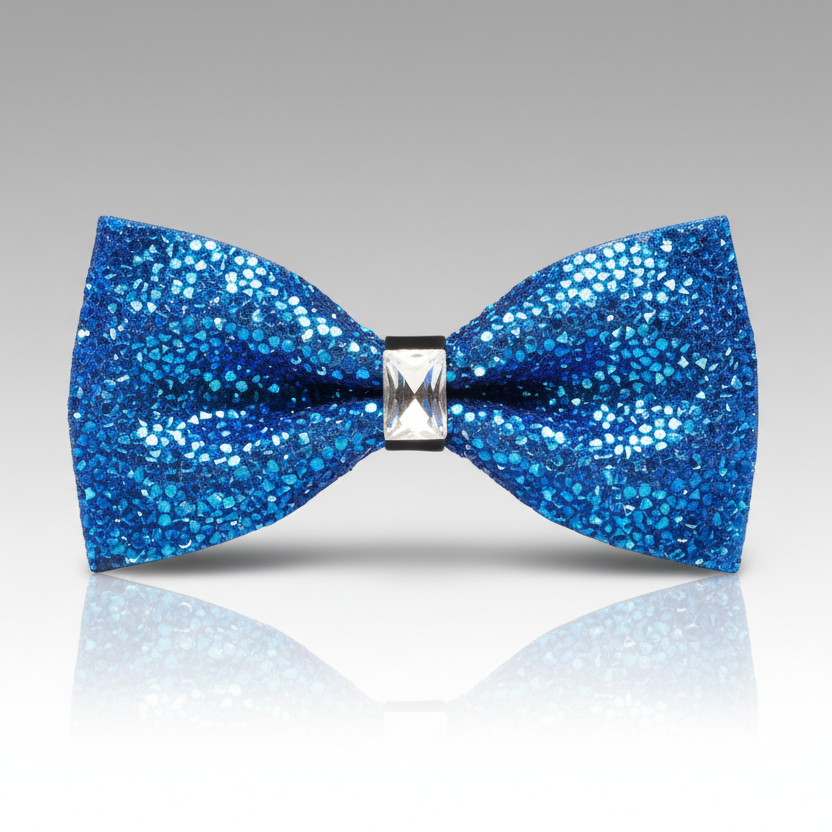 Blue Rhinestone Bow Tie