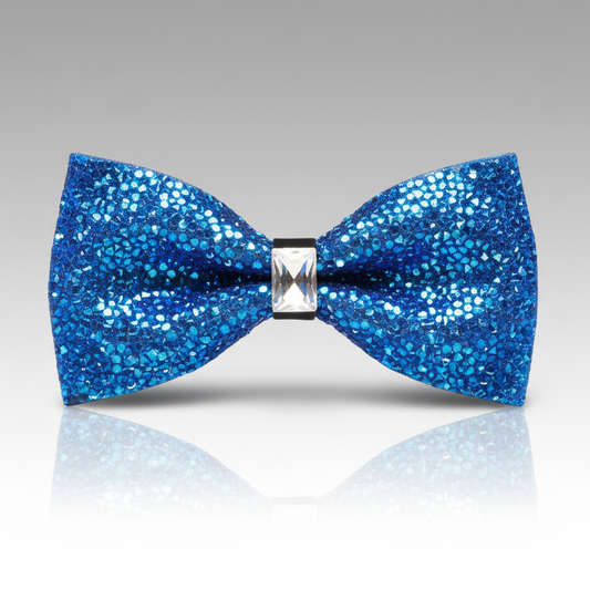 Blue Rhinestone Bow Tie