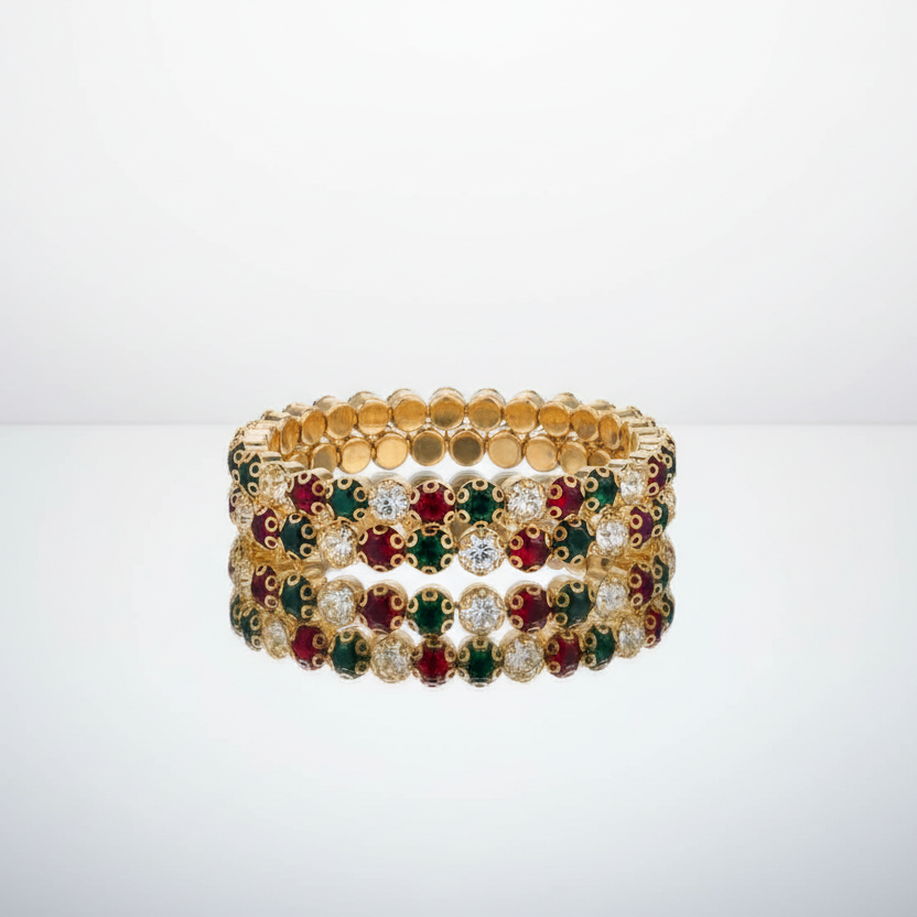 Christmas-2 Flexible 2 Row  Bracelet