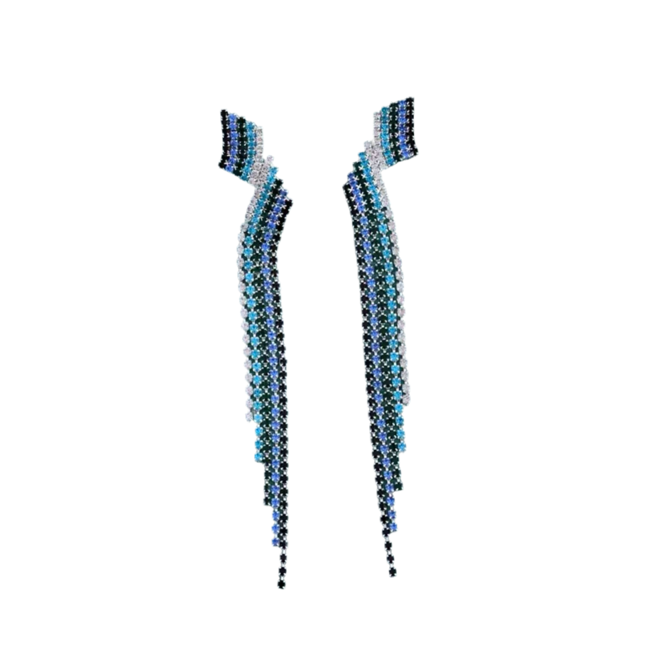 Arc Blue Tassel Earrings