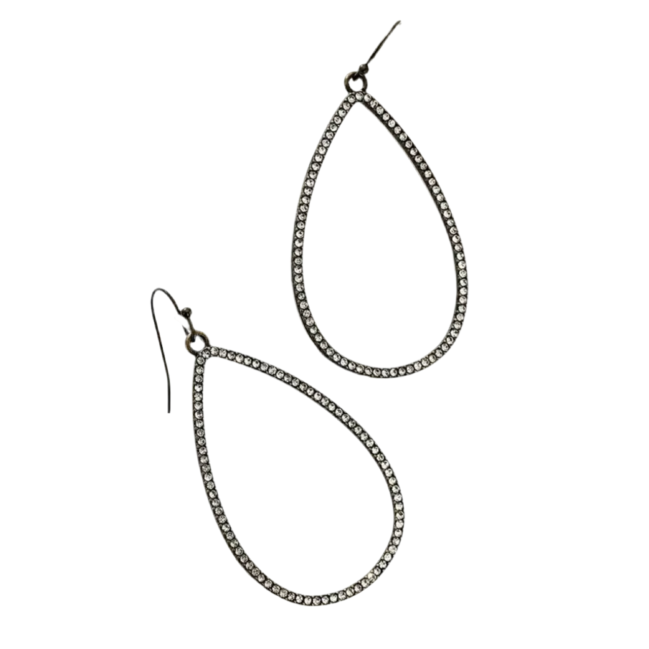 Bronze Rhinestone Water Drop Earrings