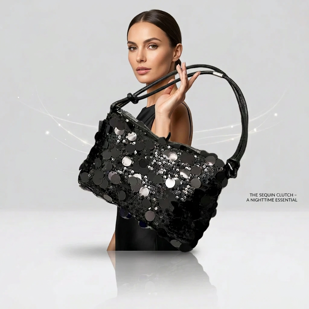 Oversized Sequins Evening Bag