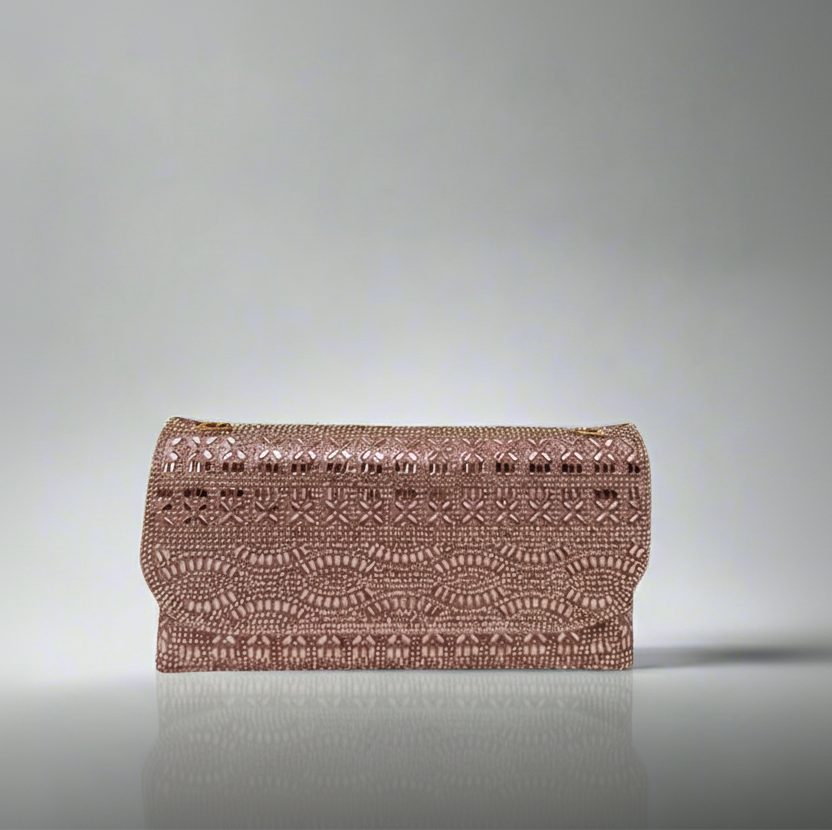 Rose Gold Embellished Clutch