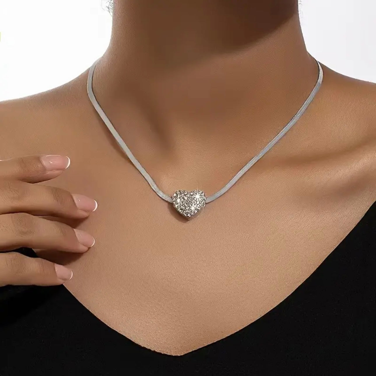 Heart Rhinestone Necklace