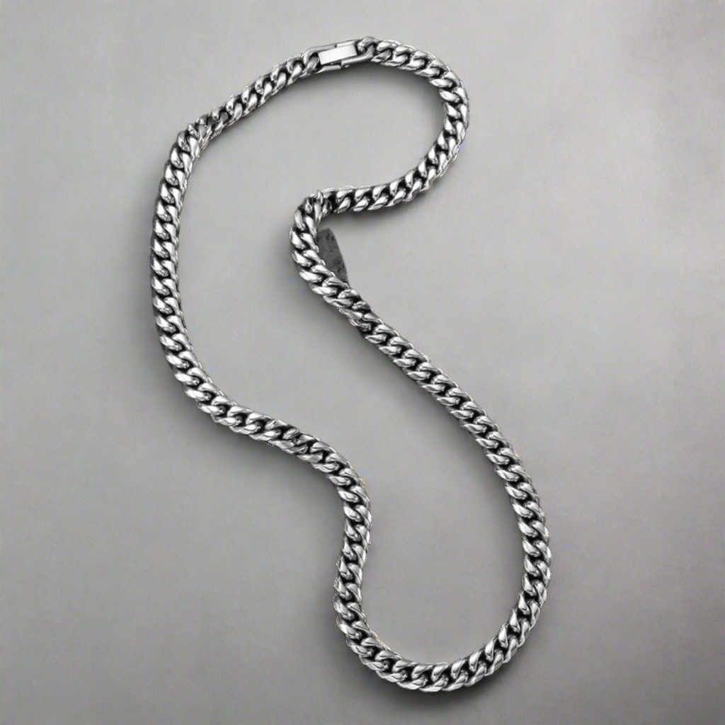 Silver Cuban Chain Necklace