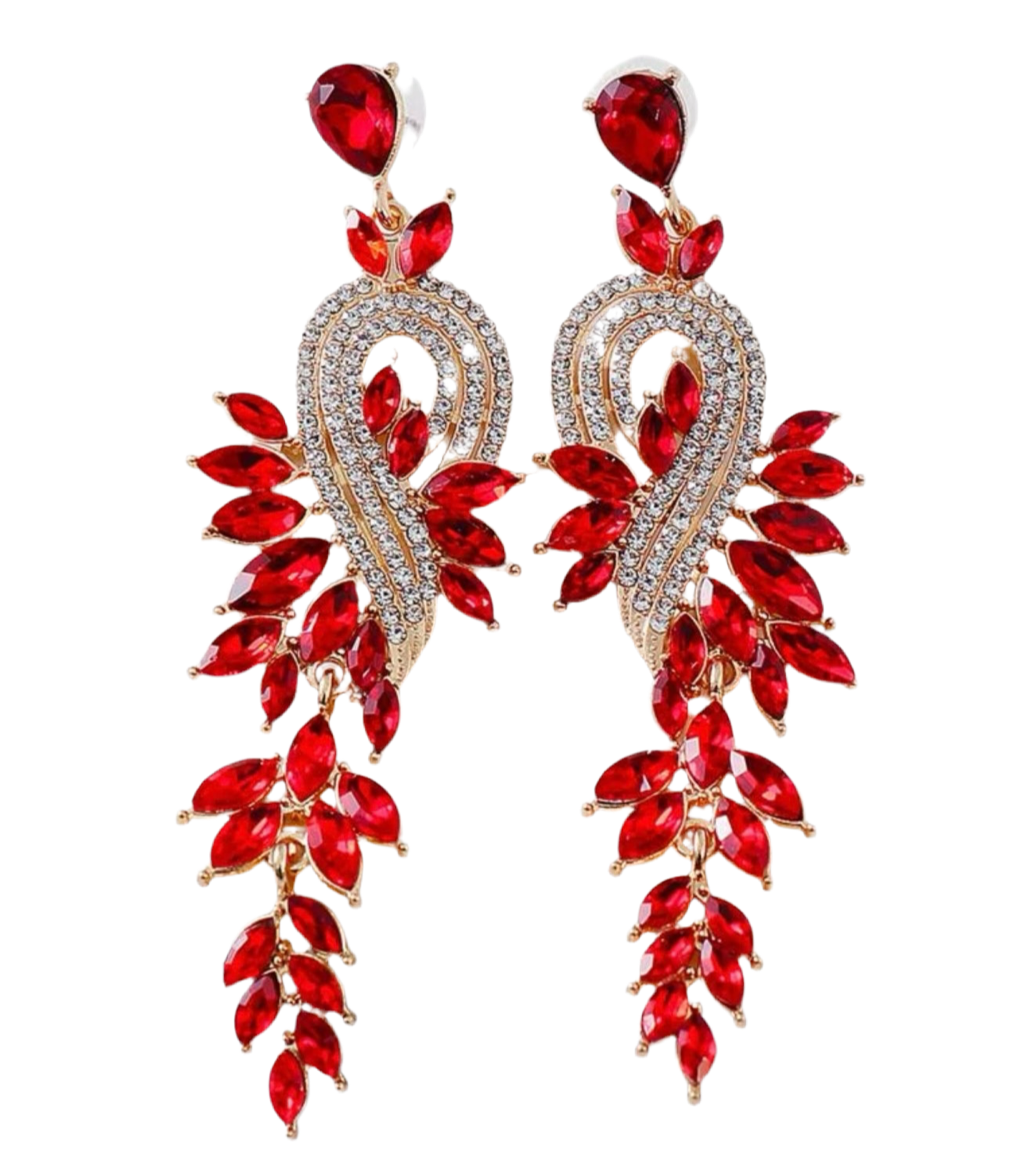 Pendant Red Earrings