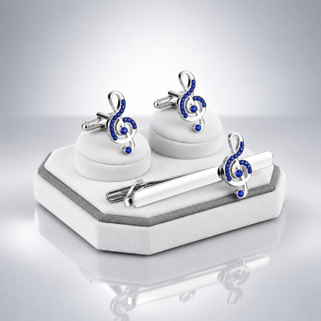Music Note Tie Clip in Blue