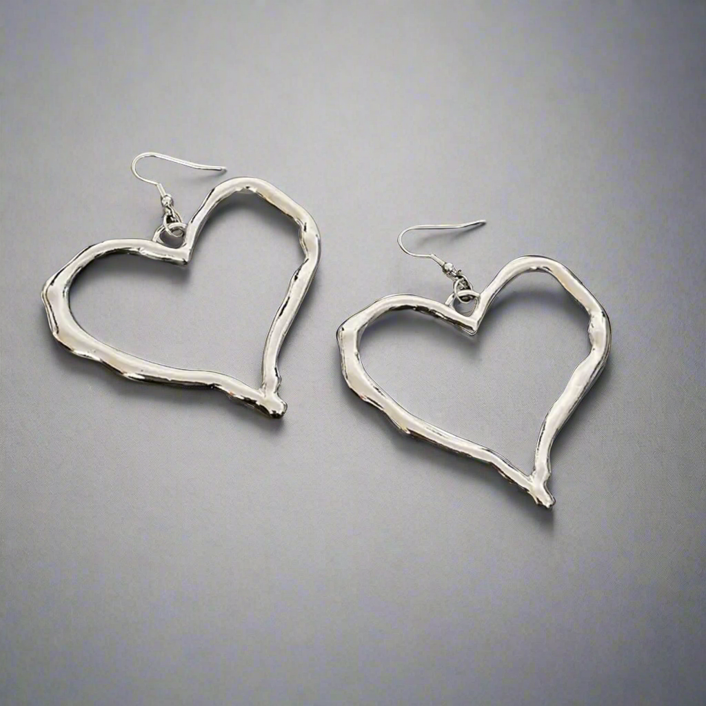 Silver Heart Jewelry Set
