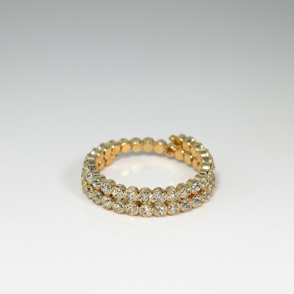 Gold 3 Row Flexible Bracelet