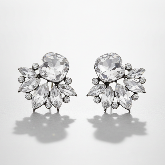 Sparkling Black Setting Earrings