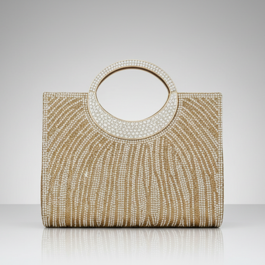 Glam Stripes Rhinestone Evening Bag