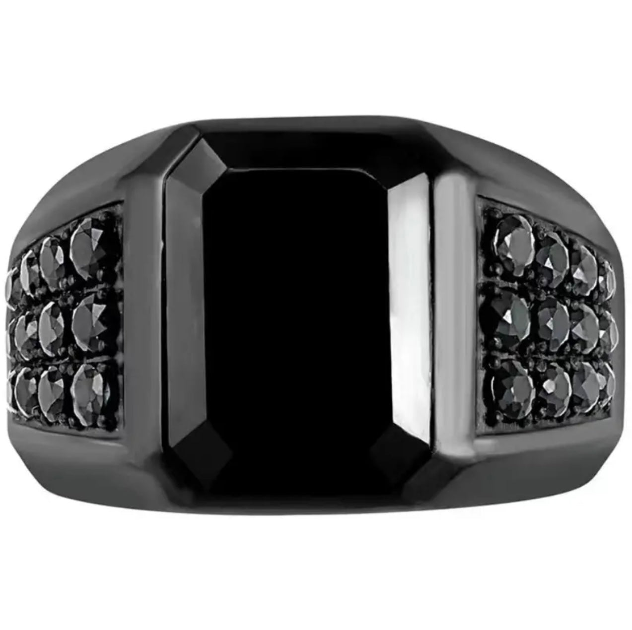 Black Zirconia Statement Ring