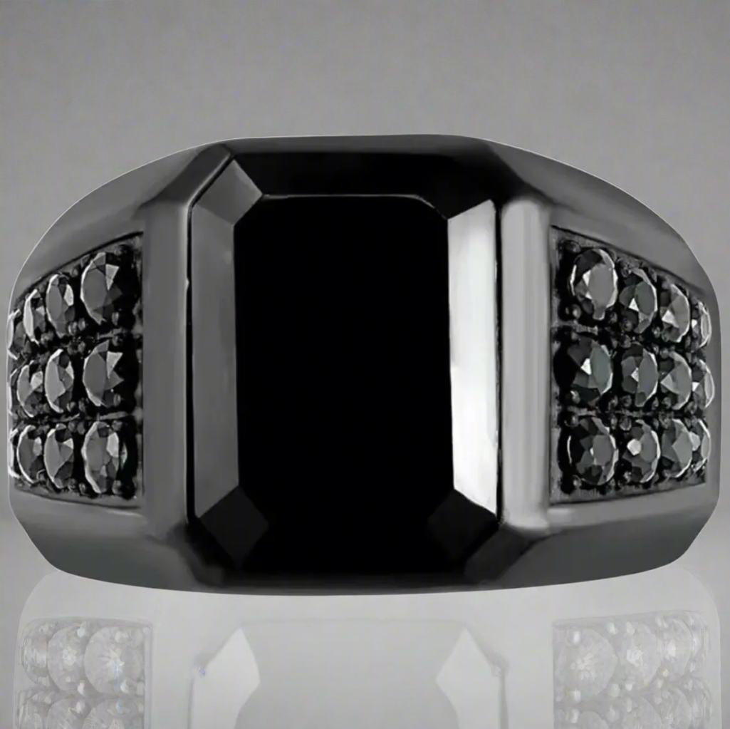 Black Zirconia Statement Ring
