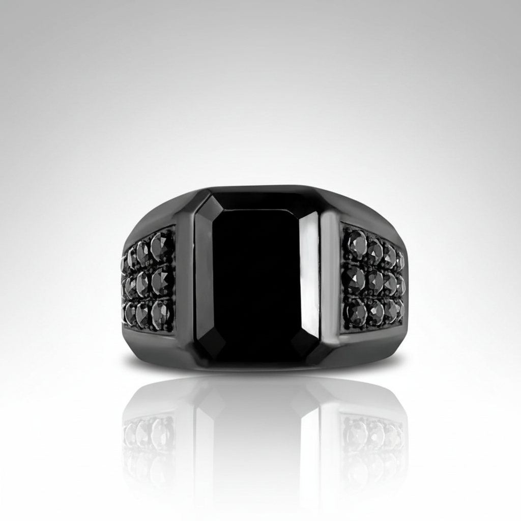 Black Zirconia Statement Ring