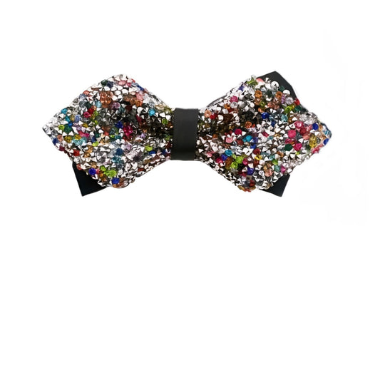 Multicolor Rhinestone Wing Bow Tie