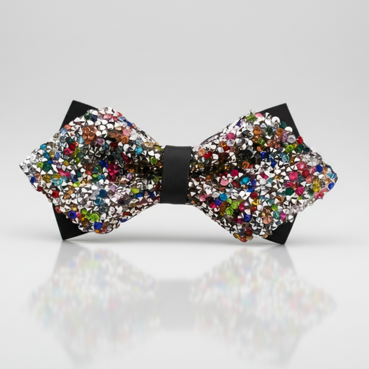 Multicolor Rhinestone Wing Bow Tie