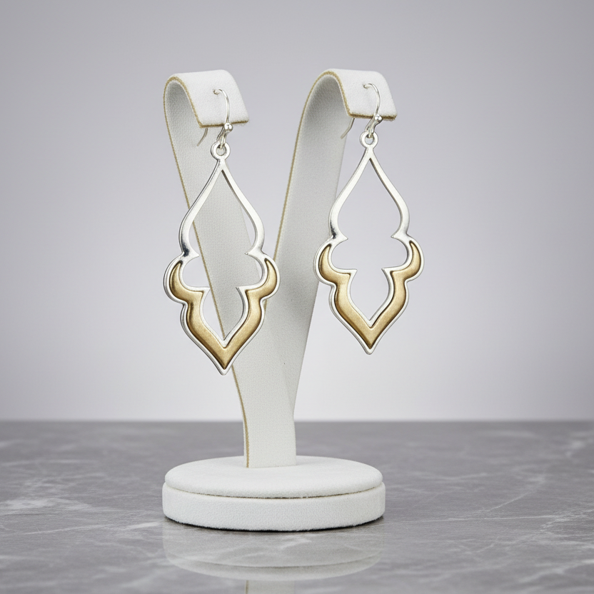 Two-Tone Dangle Earrings