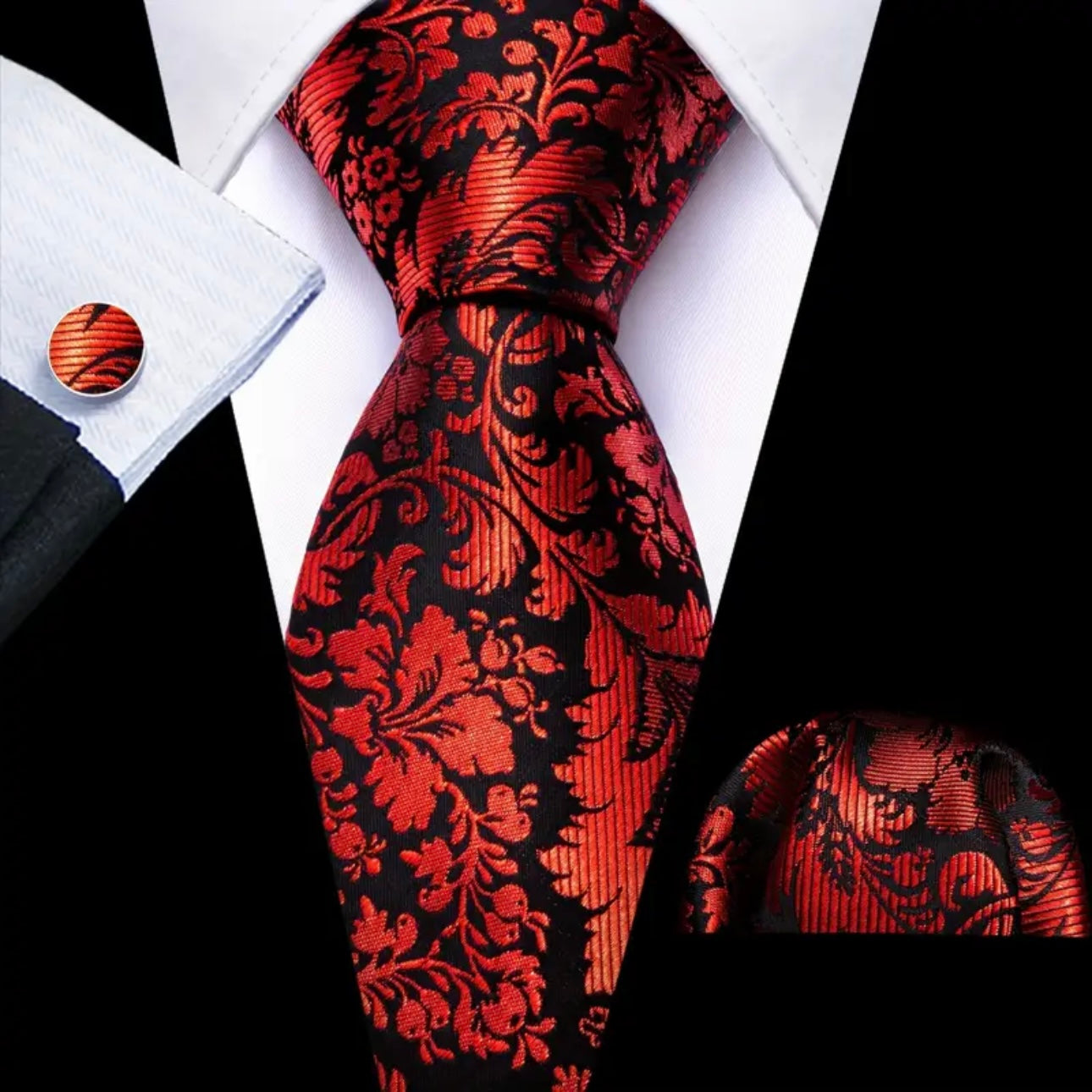 Red Barry Wang Necktie Set