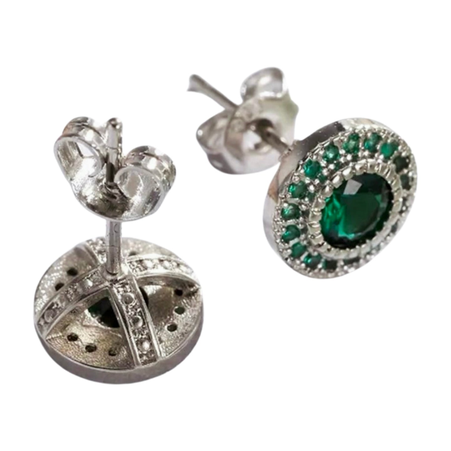 Green Zircon Stud Earrings