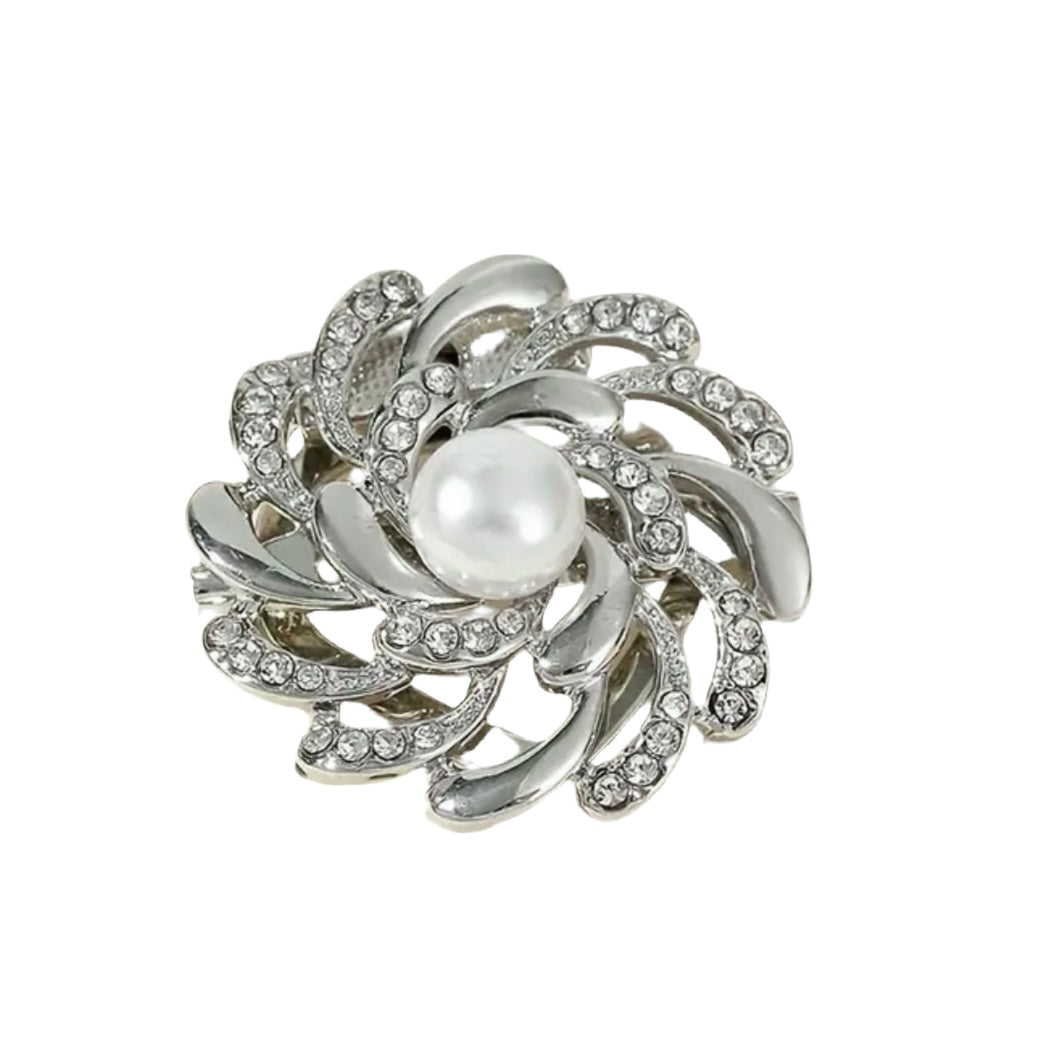 Pearl Silver Brooch/Scarf Clip