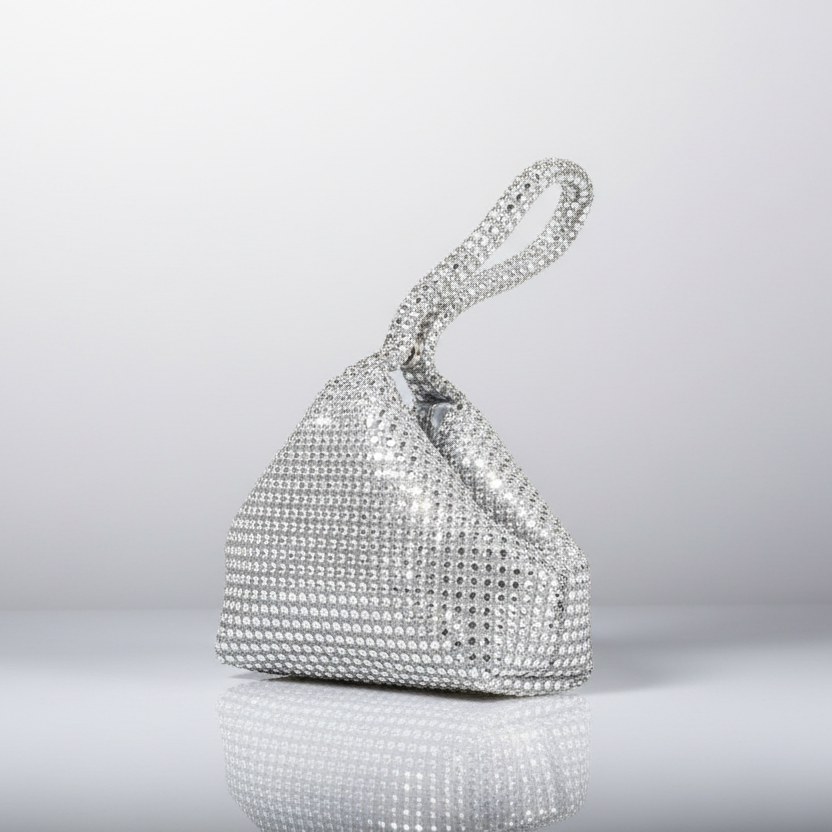 Silver Rhinestone Evening Bag