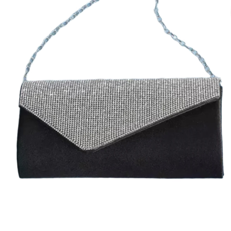 Sparkly Rhinestone Black Clutch Evening Bag