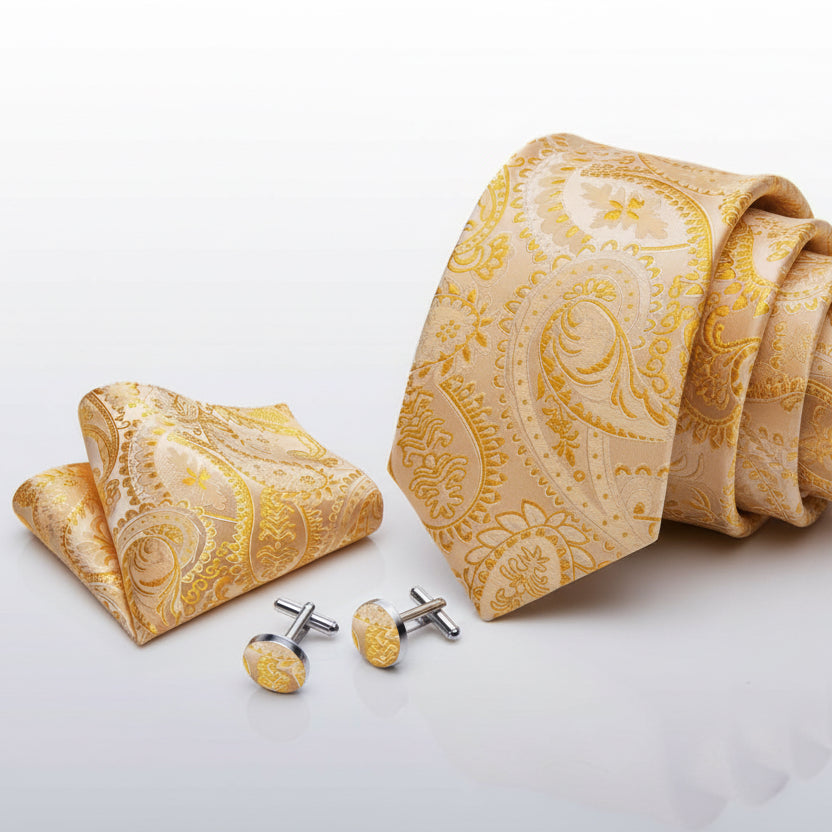 Yellow Barry Wang Necktie Sets