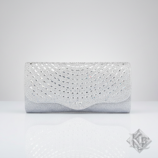 Scalloped Edge Rhinestone Clutch