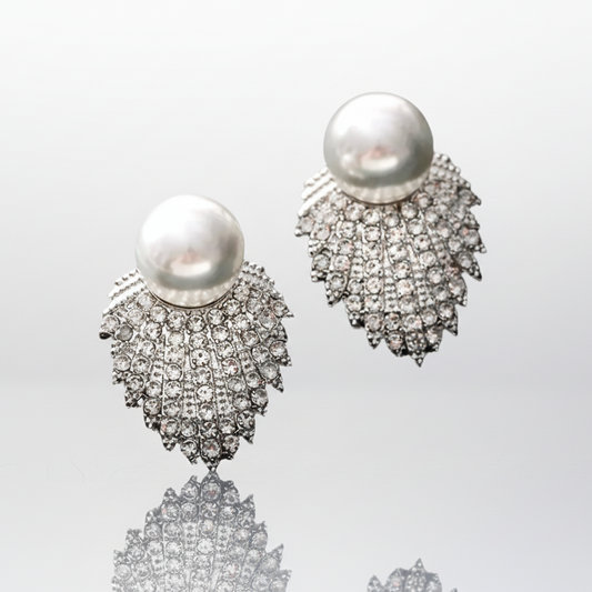 Vintage Pearl Rhinestone Earrings