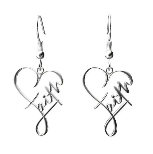 Heart “Faith” Earrings