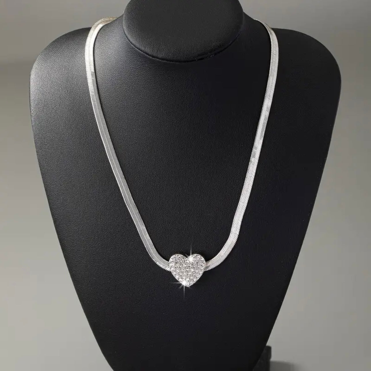 Heart Rhinestone Necklace