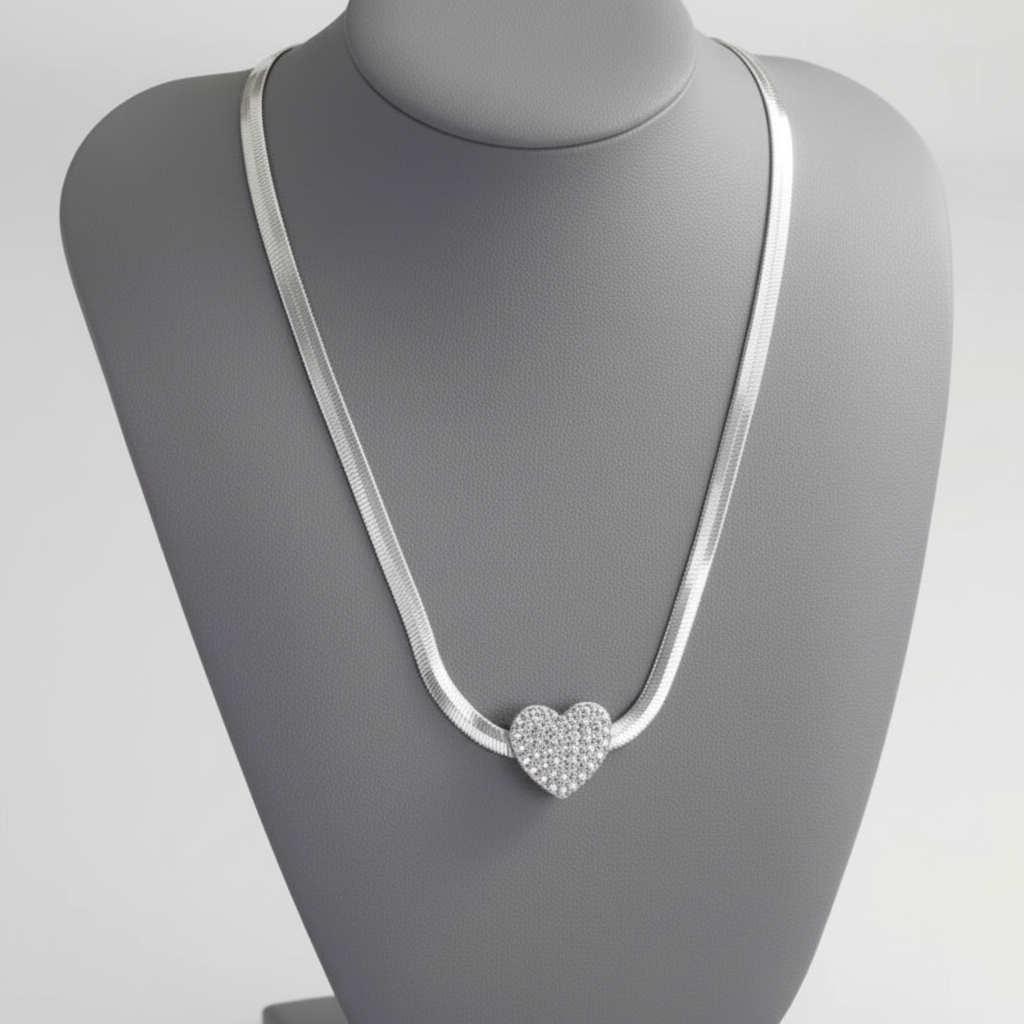 Heart Rhinestone Necklace