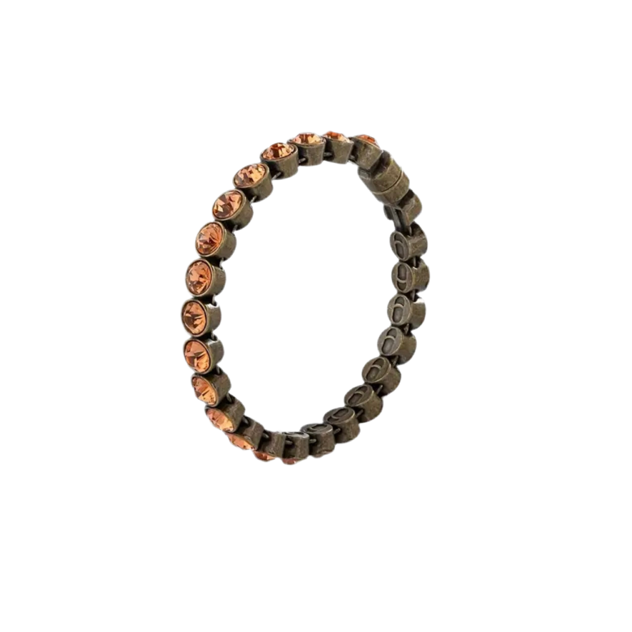 Sunset Orange Brass Magnetic Clasp Bracelet
