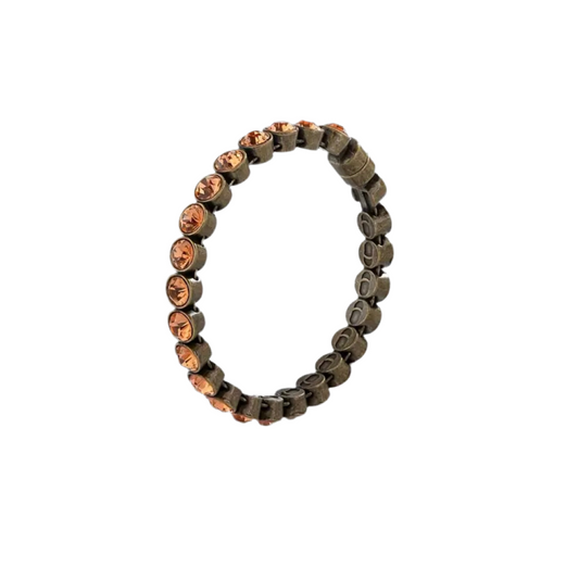 Inlaid Sunset Orange Brass Bracelet