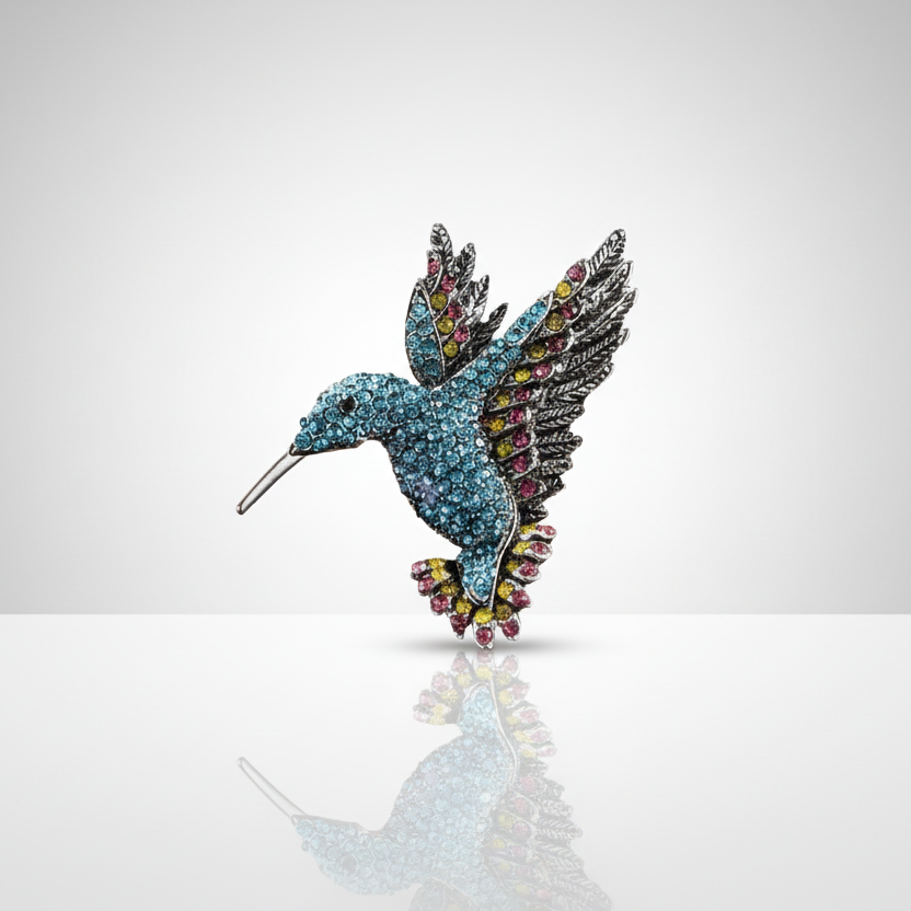 Hummingbird Multicolor Brooch Pin