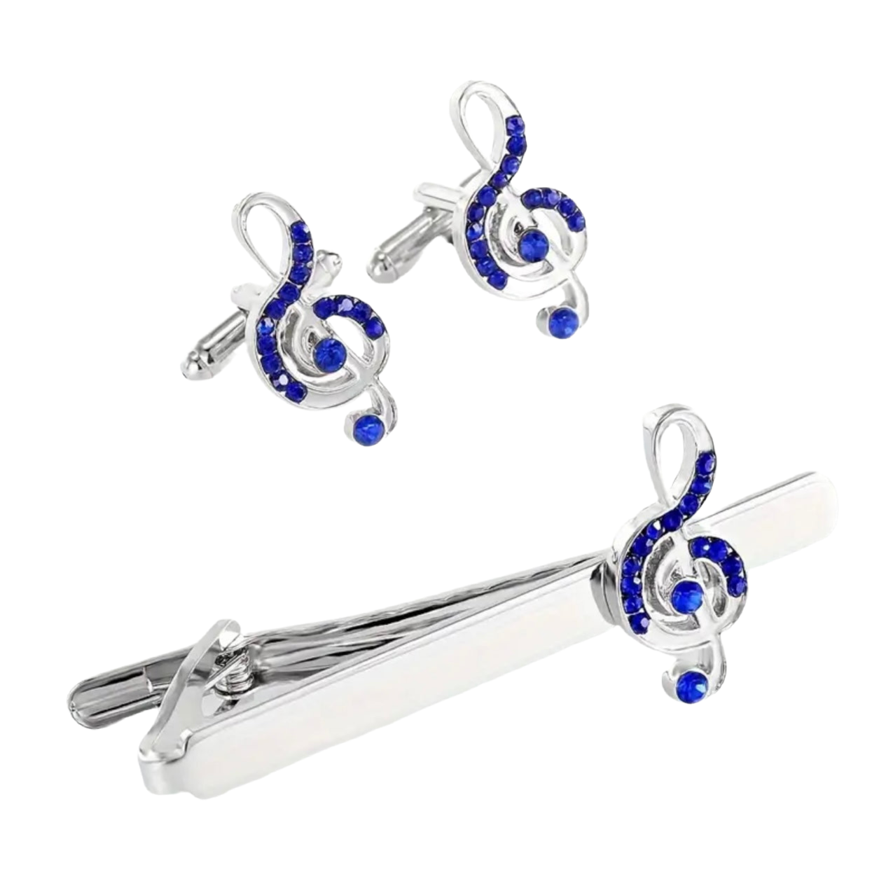 Music Note Cufflinks in Blue