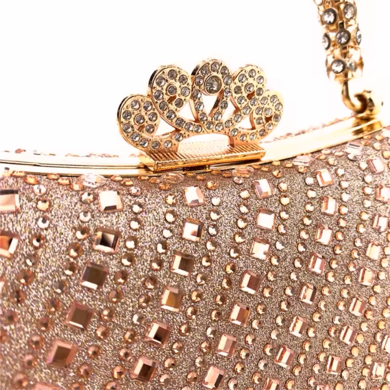 Sparkling Champagne Rose Gold Evening Bag