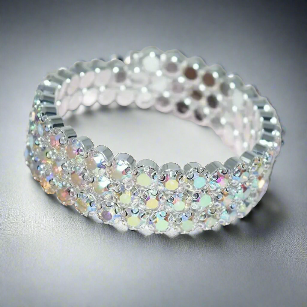 Iridescent 3 Row Flexible Bracelet