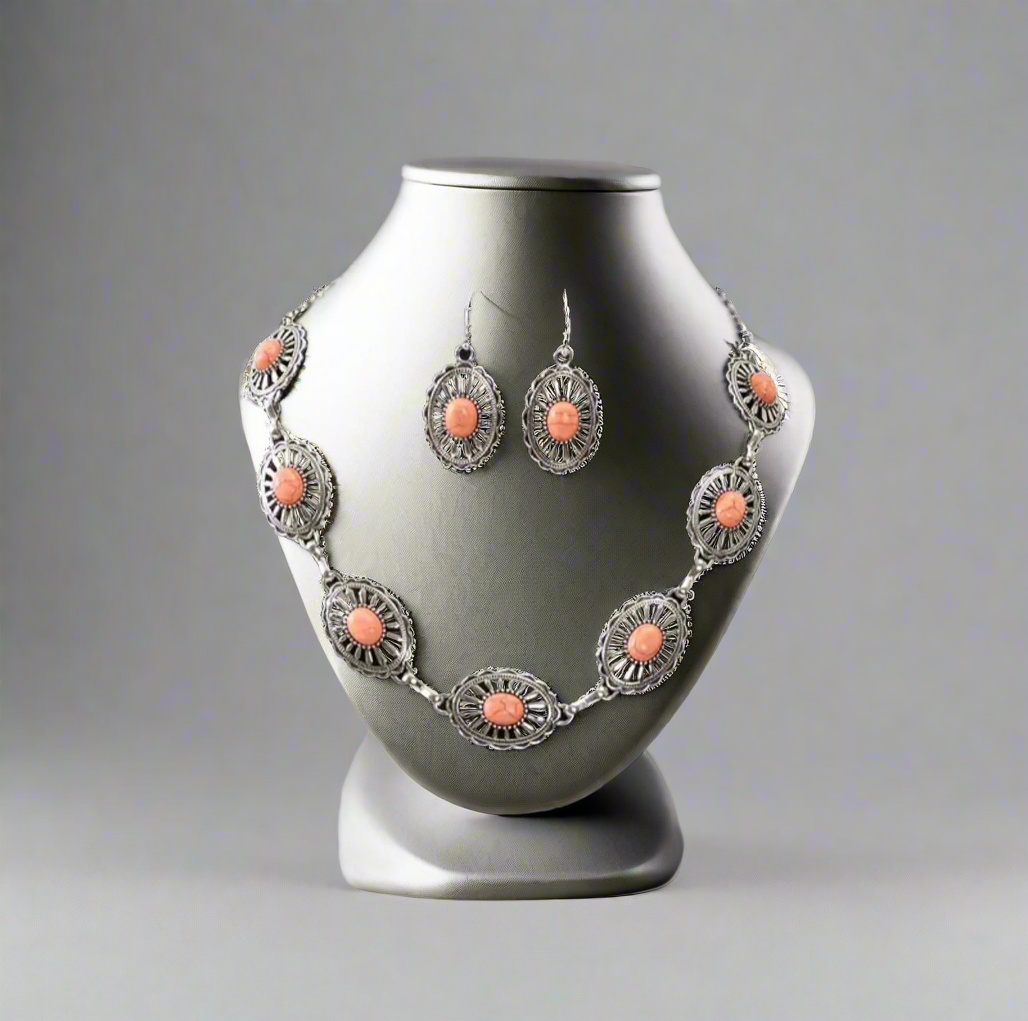 White Turquoise Concho Set