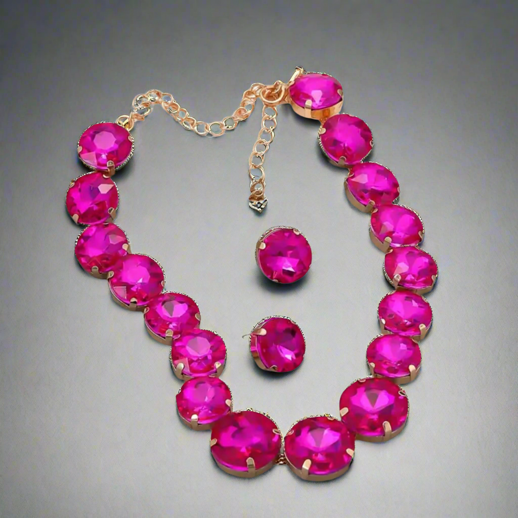 Rose Red Choker Jewelry Set