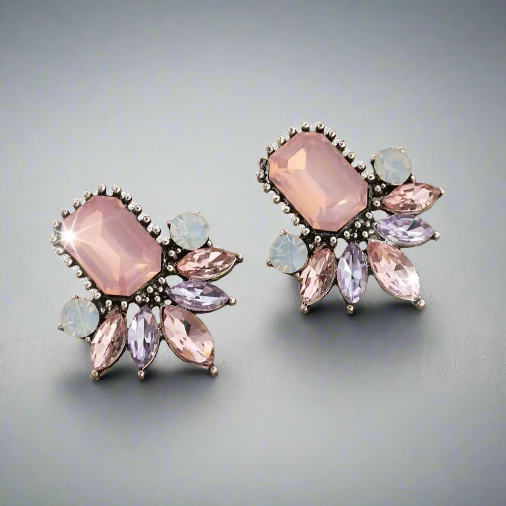Art Deco Pink Earrings