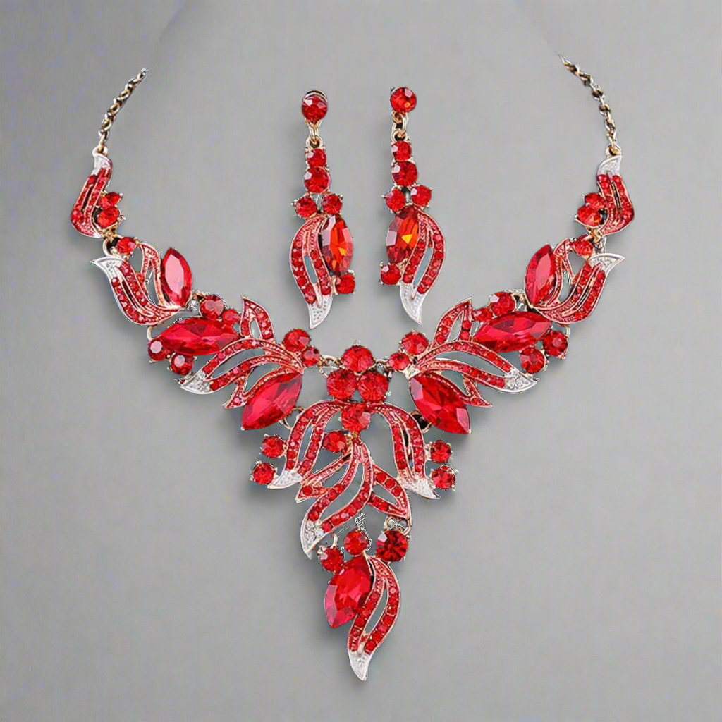 Red Leaves Jewelry Set