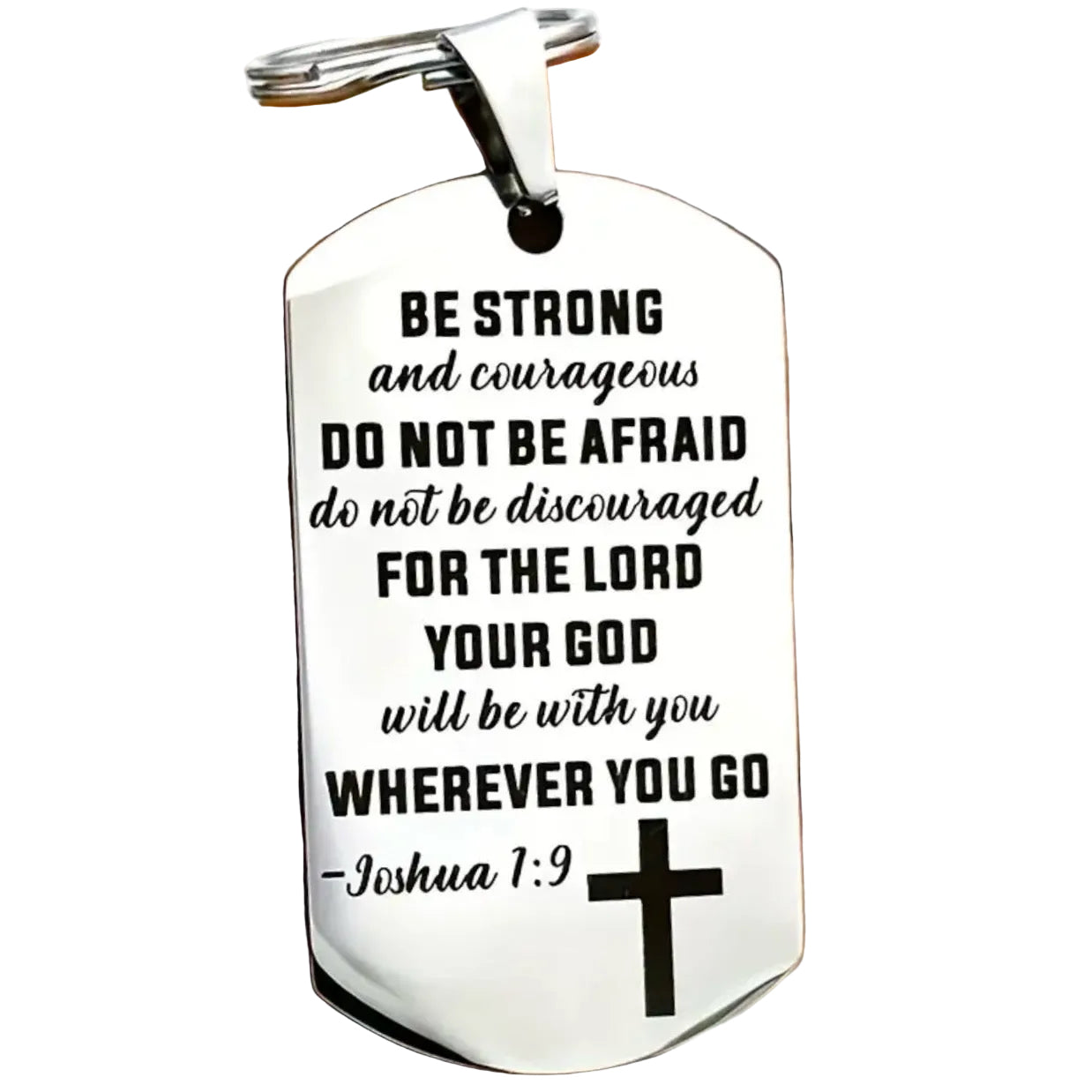 Joshua 1:9 Bible Verse Keychain